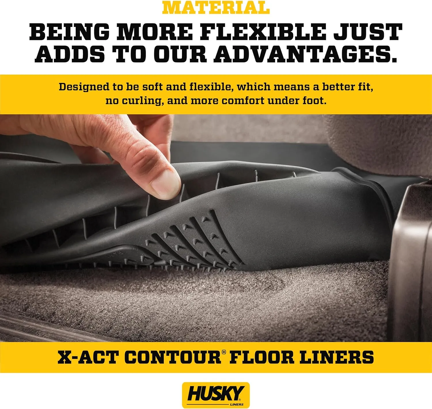 Husky Liners X-act Contour Floor Mats | Fits 2021-2025 Ford Bronco Sport; 2022-2025 Ford Maverick (EcoBoost Gas Model Only) | Front Row, 2-pc Black - 51891