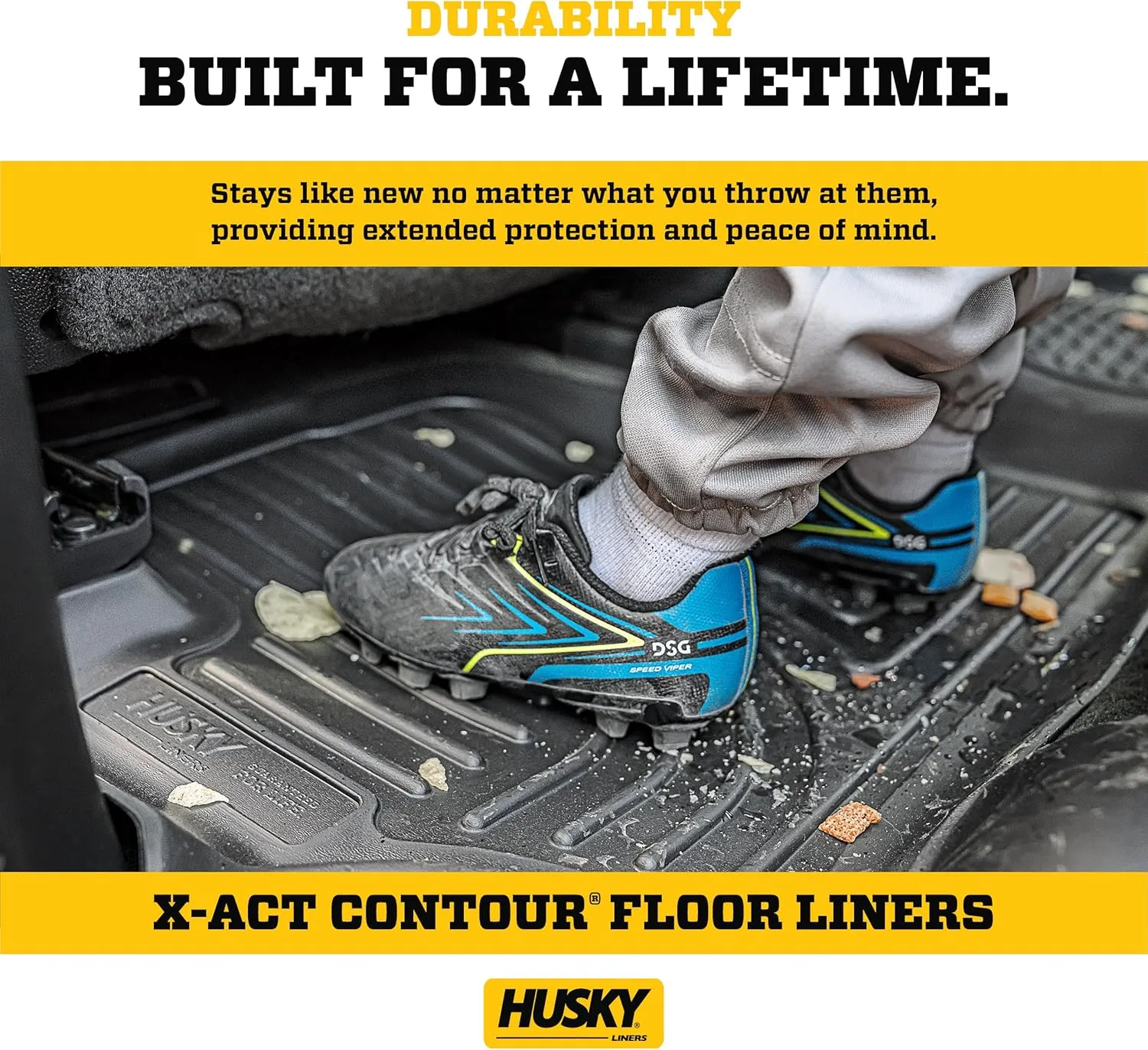 Husky Liners X-act Contour Floor Mats | Fits 2021-2025 Ford Bronco Sport; 2022-2025 Ford Maverick (EcoBoost Gas Model Only) | Front Row, 2-pc Black - 51891