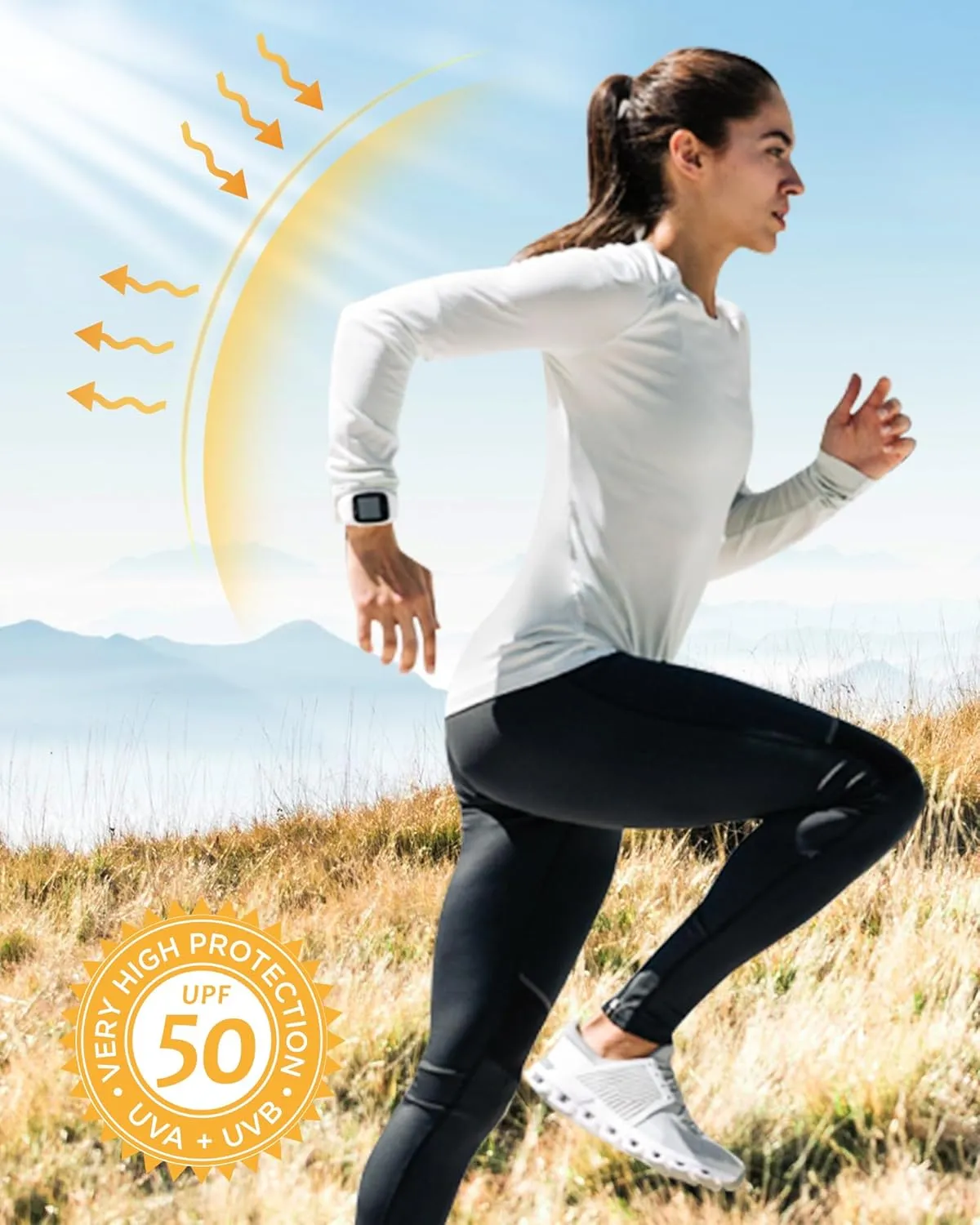 isnowood Women's Sun Protection Long Sleeve Shirts, UPF 50  UV Rash Guard Swim Shirt, Workout Hiking Running Athletic Tops