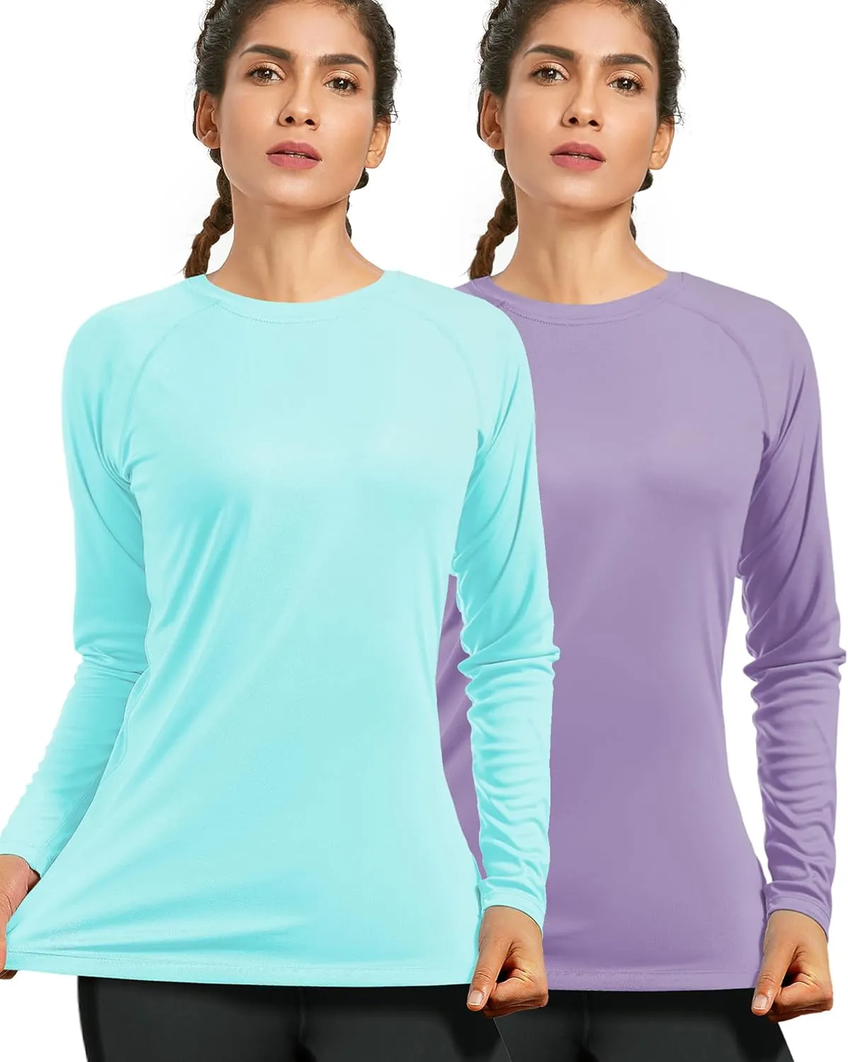 isnowood Women's Sun Protection Long Sleeve Shirts, UPF 50  UV Rash Guard Swim Shirt, Workout Hiking Running Athletic Tops