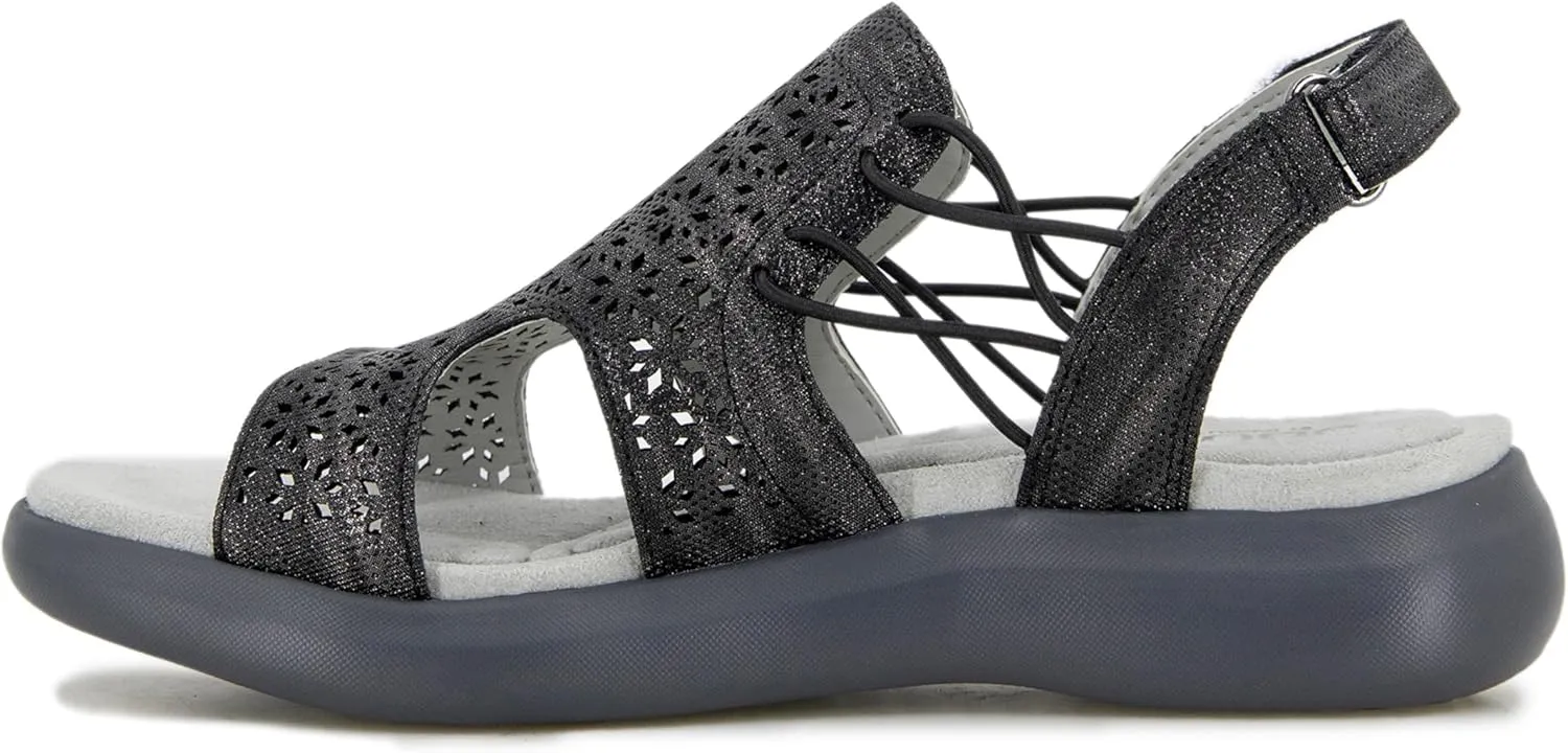 JBU Francis Women's Comfort Casual Adjustable Ankle Strap Open Toe Fashion Sandal