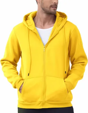 JIHUILAI Men's Fleece Hoodies with Zipper Lightweight Long Sleeve Active Mens Jackets Sports Full Zip Sweatshirts, S-3XL