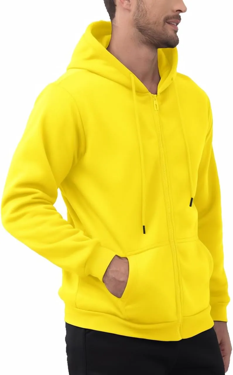 JIHUILAI Men's Fleece Hoodies with Zipper Lightweight Long Sleeve Active Mens Jackets Sports Full Zip Sweatshirts, S-3XL
