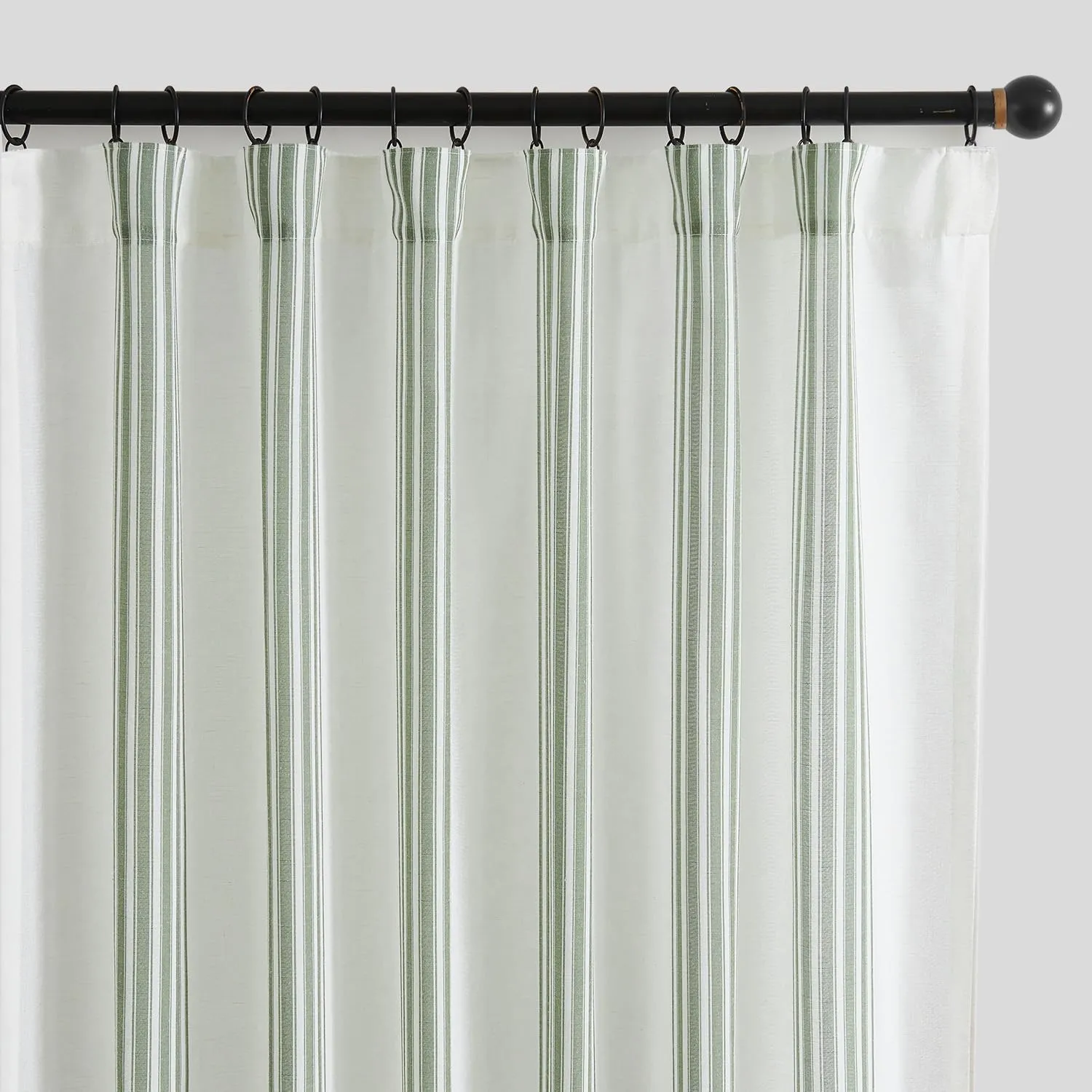 jinchan Striped Linen Blend Curtains 96 Inchrd Long for Living Room Sage Green Stripe Rod Pocket Semi Sheer Light Filtering Drapes for Bedroom Farmhouse Curtain Set 2 Panels