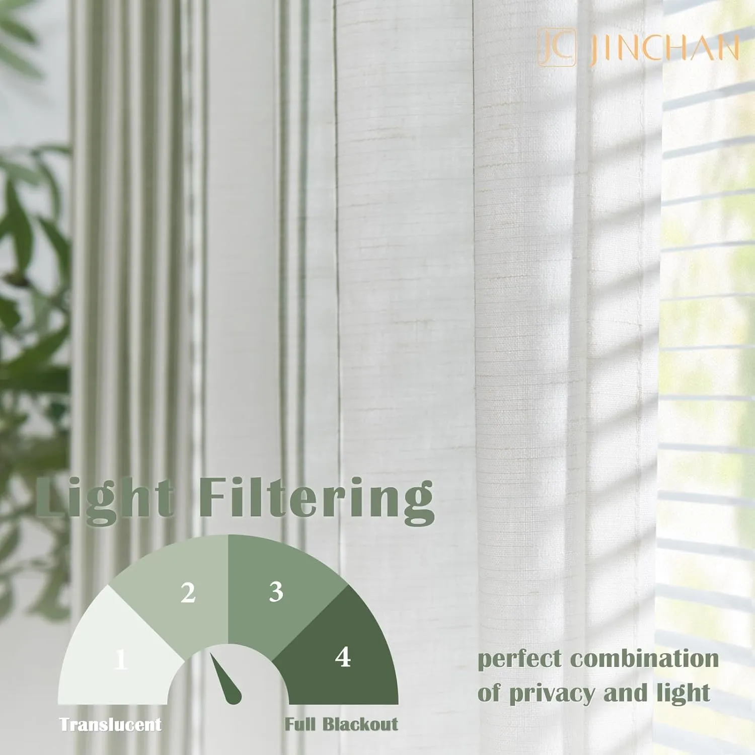 jinchan Striped Linen Blend Curtains 96 Inchrd Long for Living Room Sage Green Stripe Rod Pocket Semi Sheer Light Filtering Drapes for Bedroom Farmhouse Curtain Set 2 Panels