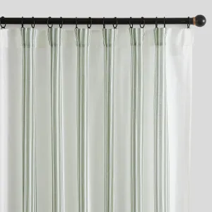 jinchan Striped Linen Blend Curtains 96 Inchrd Long for Living Room Sage Green Stripe Rod Pocket Semi Sheer Light Filtering Drapes for Bedroom Farmhouse Curtain Set 2 Panels