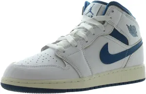 Jordan Big Kid's 1 Mid SE White/Industrial Blue-Sail (FN7432 141) - 6.5