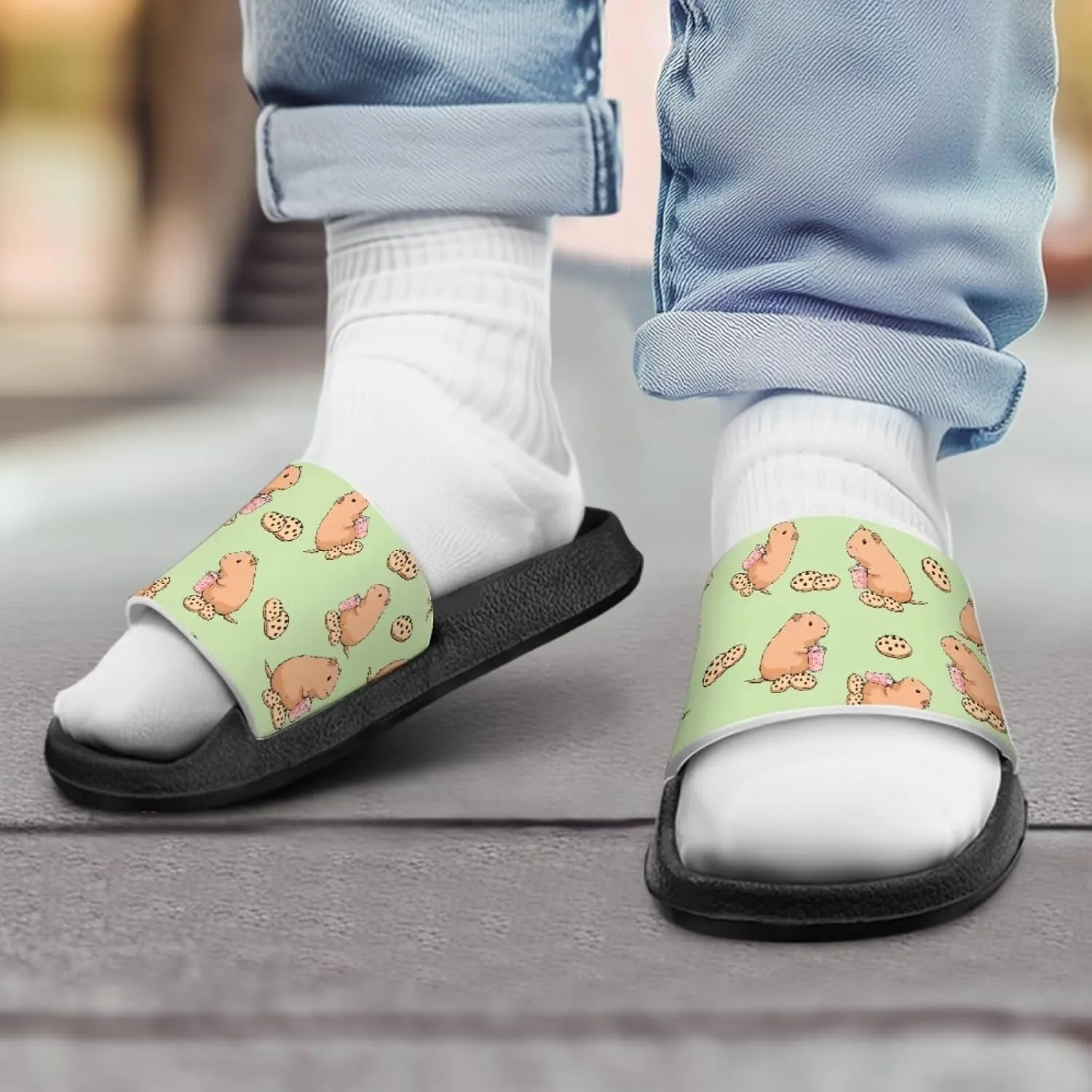 JoyLamoria Animal Print Sandals House Slides Children's Cozy Pillow Slippers Soft Cushioned Lightweight Summer Fashionable