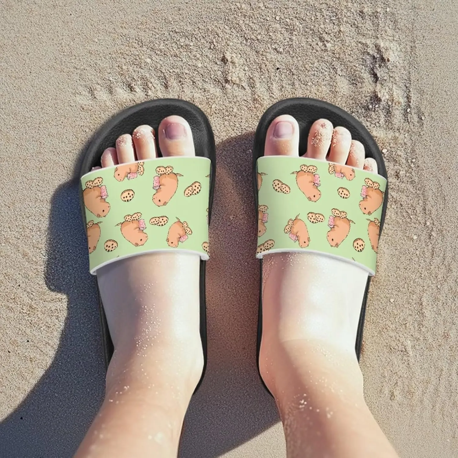 JoyLamoria Animal Print Sandals House Slides Children's Cozy Pillow Slippers Soft Cushioned Lightweight Summer Fashionable