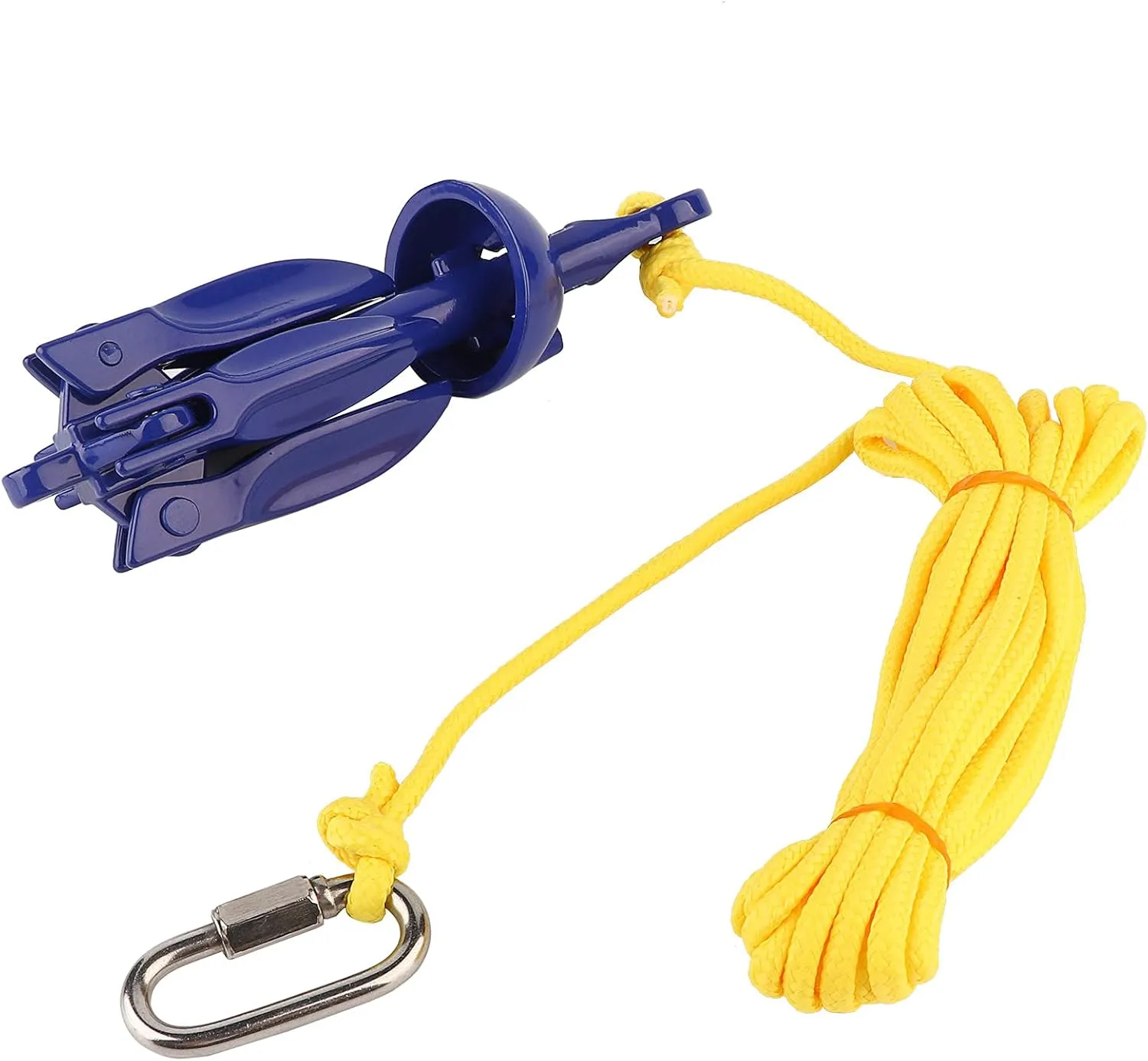 Joyzan Kayak Anchor, Small Folding Marine Boat Aluminum Accessory System Kit Portable Grapnel 16.4 FT Tow Rope Snap Hook Fishing SUP Paddle Board Canoe Jet Ski PWC Inflatable Boating Skiffs Trips