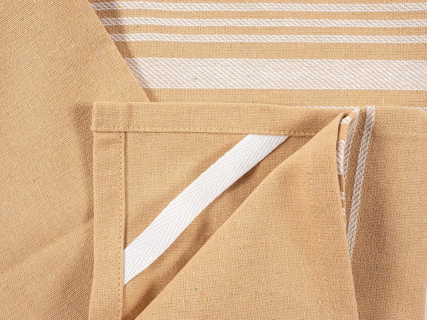 KAF Home Soho Kitchen Dish Towel Set of 10 | 18 x 28 Inch Tea Towels | Soft and Absorbent Mixed Set of Flat Towels (Beige)