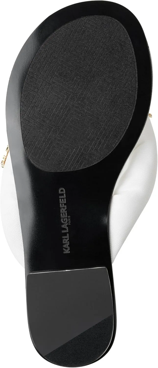 Karl Lagerfeld Paris Women's Everyday Cushioned Insole Ceejay Rue Pins-Flat Slide Sandal