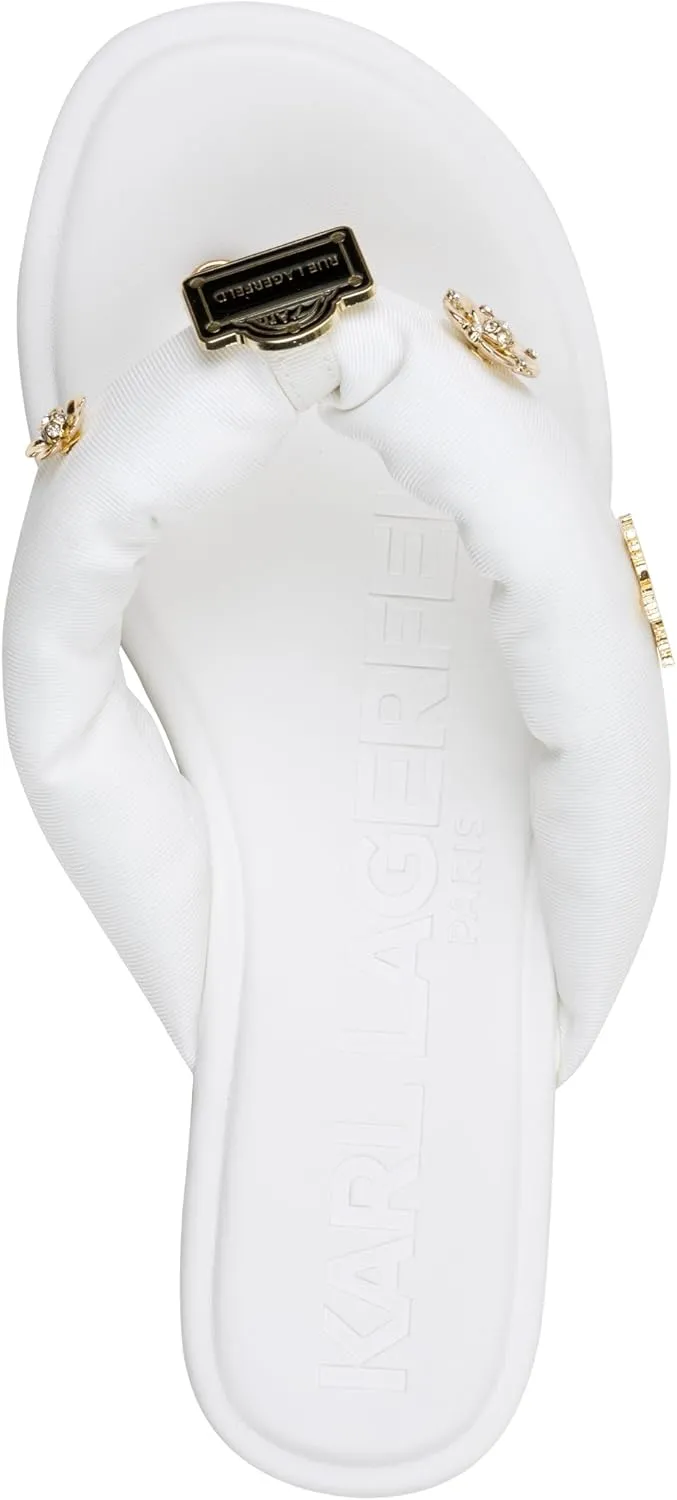 Karl Lagerfeld Paris Women's Everyday Cushioned Insole Ceejay Rue Pins-Flat Slide Sandal