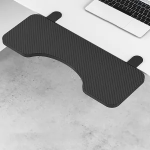 Keyboard Tray Platform, Ergonomic Desk Extension Tray Clamp on Keyboard Drawer Table Mount Armrest Slide Out Shelf Bracket Elbow Arm Support for