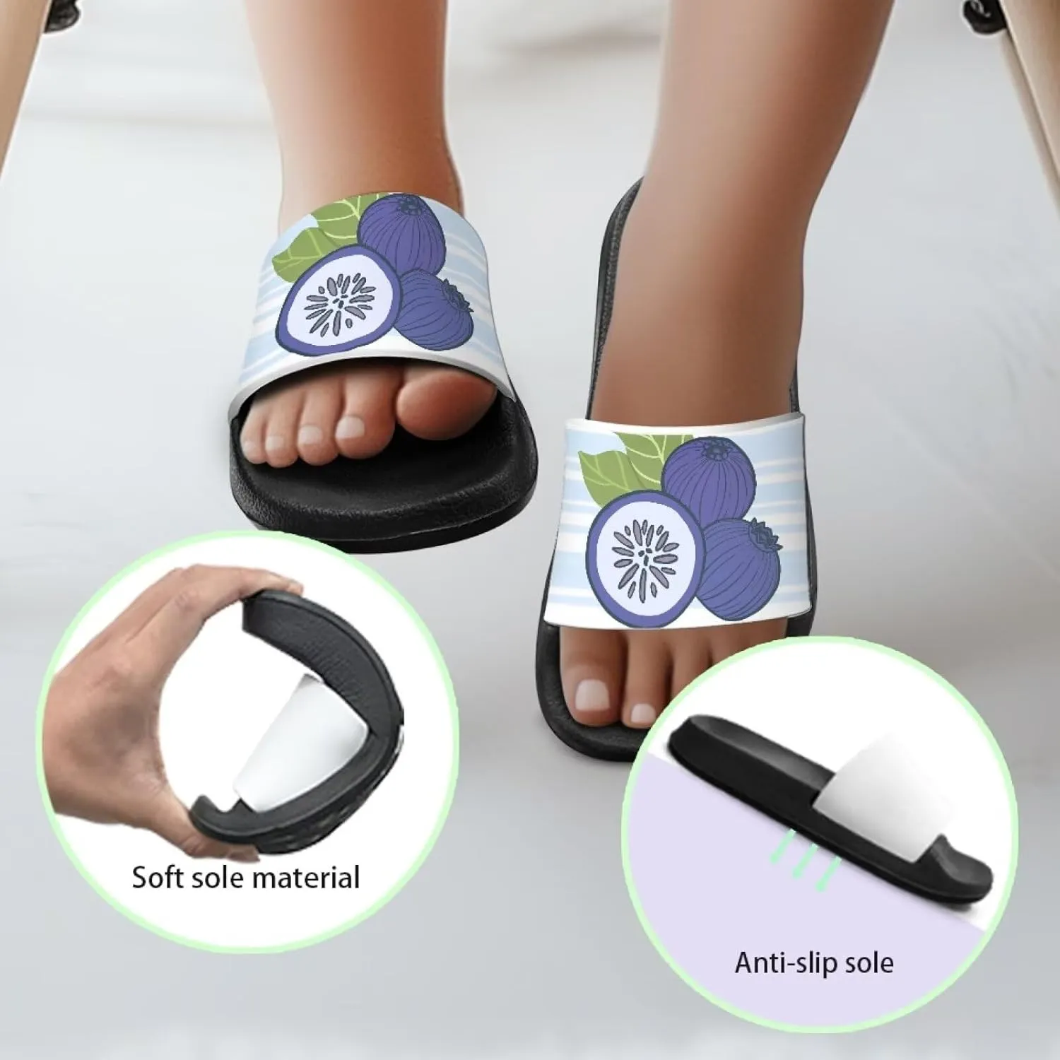 Kid Girls Slides Sandals For Kid Child Slippers Lightweight Non-slip Open Toe Comfy Shower Beach Funny Slide Sandals