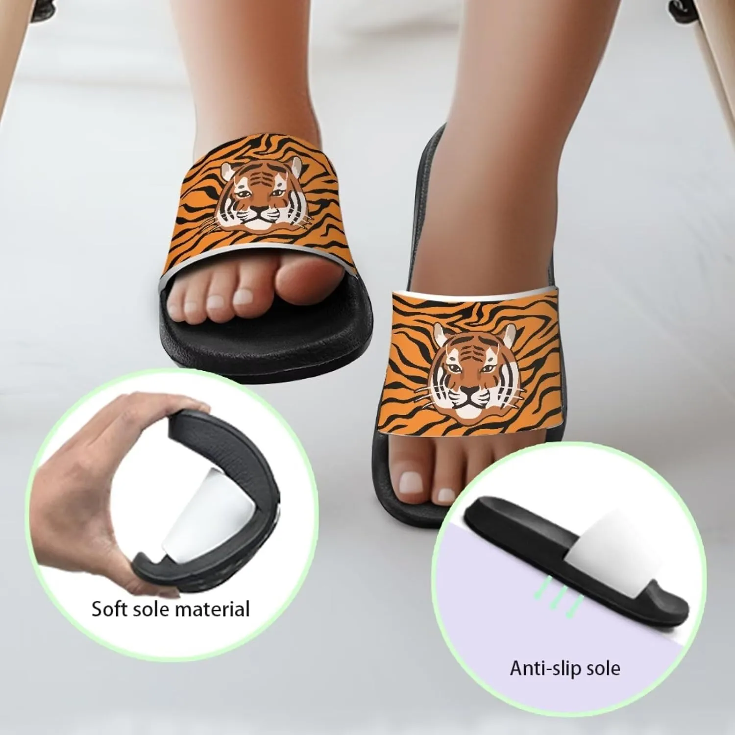 Kids Shower Slides Sandals for Boys Quick Drying Bathroom Indoor Outdoor Sandals Summer Beach Pool Slippers