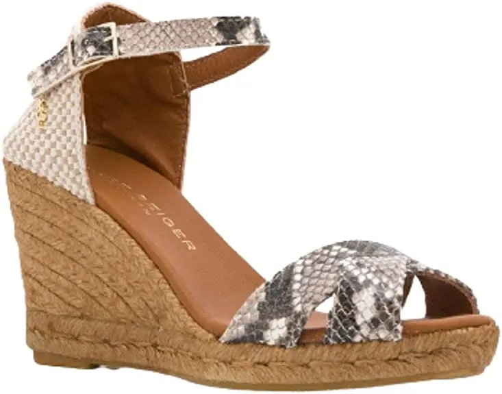 Kurt Geiger Women's Leona Wedge Espadrille Sandals-Gray Size 8