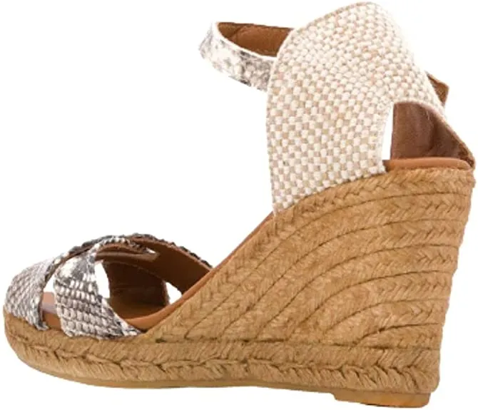 Kurt Geiger Women's Leona Wedge Espadrille Sandals-Gray Size 8