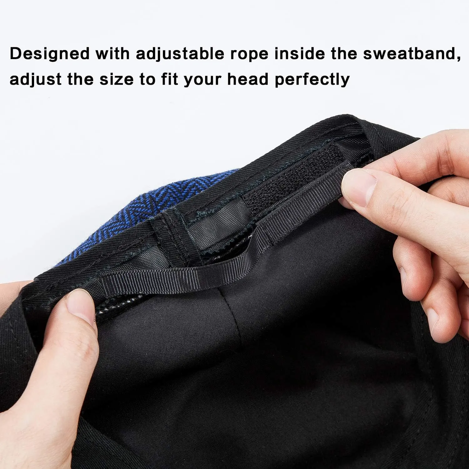 LADYBRO 2Pack Adjustable Newsboy Hats for Men Flat Cap Irish Cabbie Wool Blend Tweed