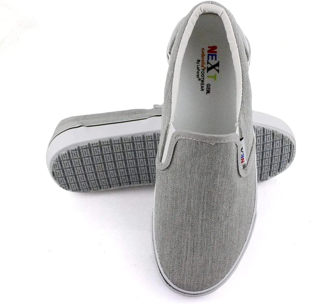 Laforst Mens Sunbrella Cotton Upper Nonslip Slip On Flat Shoes Grey