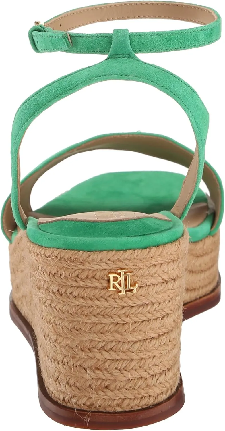 Lauren Ralph Lauren Women's Leona Suede Espadrille Wedge Sandal