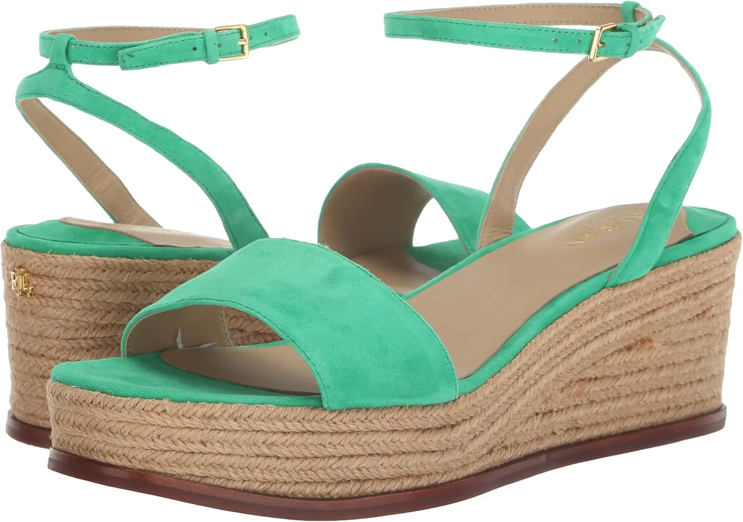 Lauren Ralph Lauren Women's Leona Suede Espadrille Wedge Sandal
