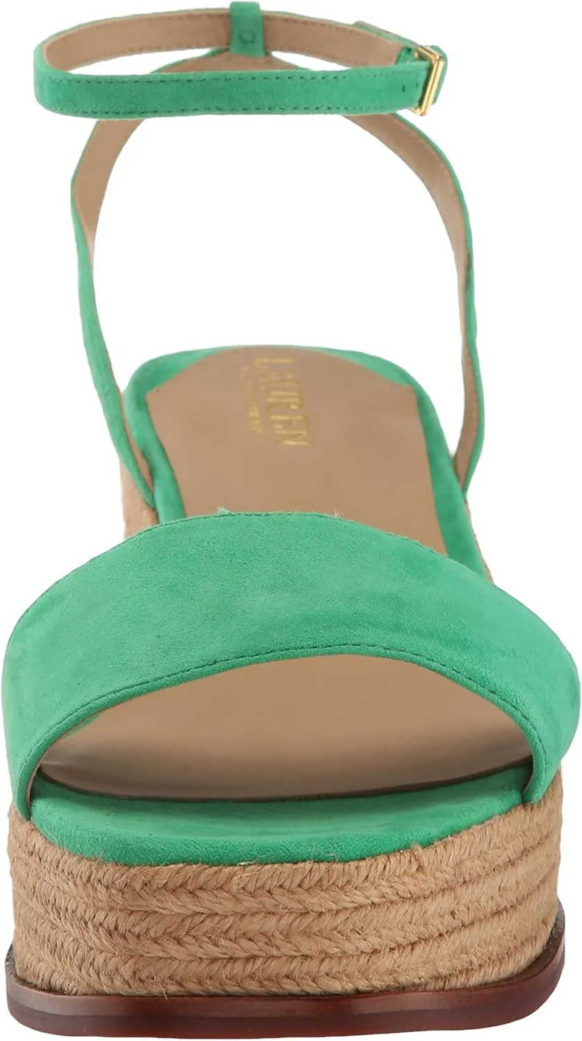 Lauren Ralph Lauren Women's Leona Suede Espadrille Wedge Sandal