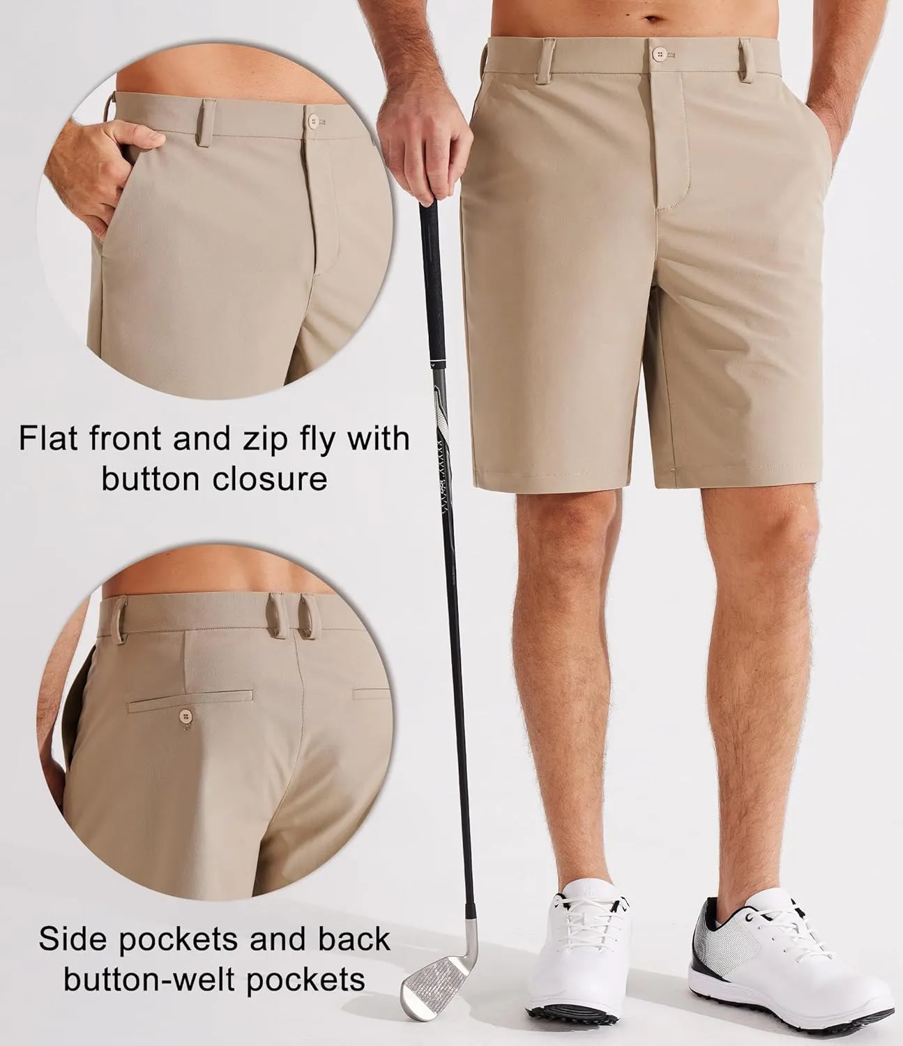 Libin Golf Shorts Men Dress Shorts Casual Work Flat Front Shorts 7" 9" Stretch Lightweight