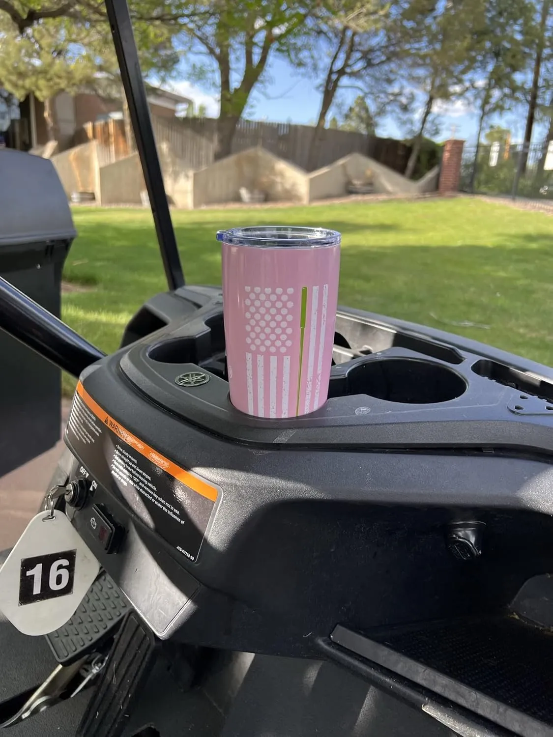 Lifecraft Golf Gifts for Men or Women, Unique Stainless Steel Travel Golfing Tumbler w/Golf Balls as Stars on American Flag, Funny Golfer Accessories Gift, Use for Coffee Beer or Wine, Pink 20 oz