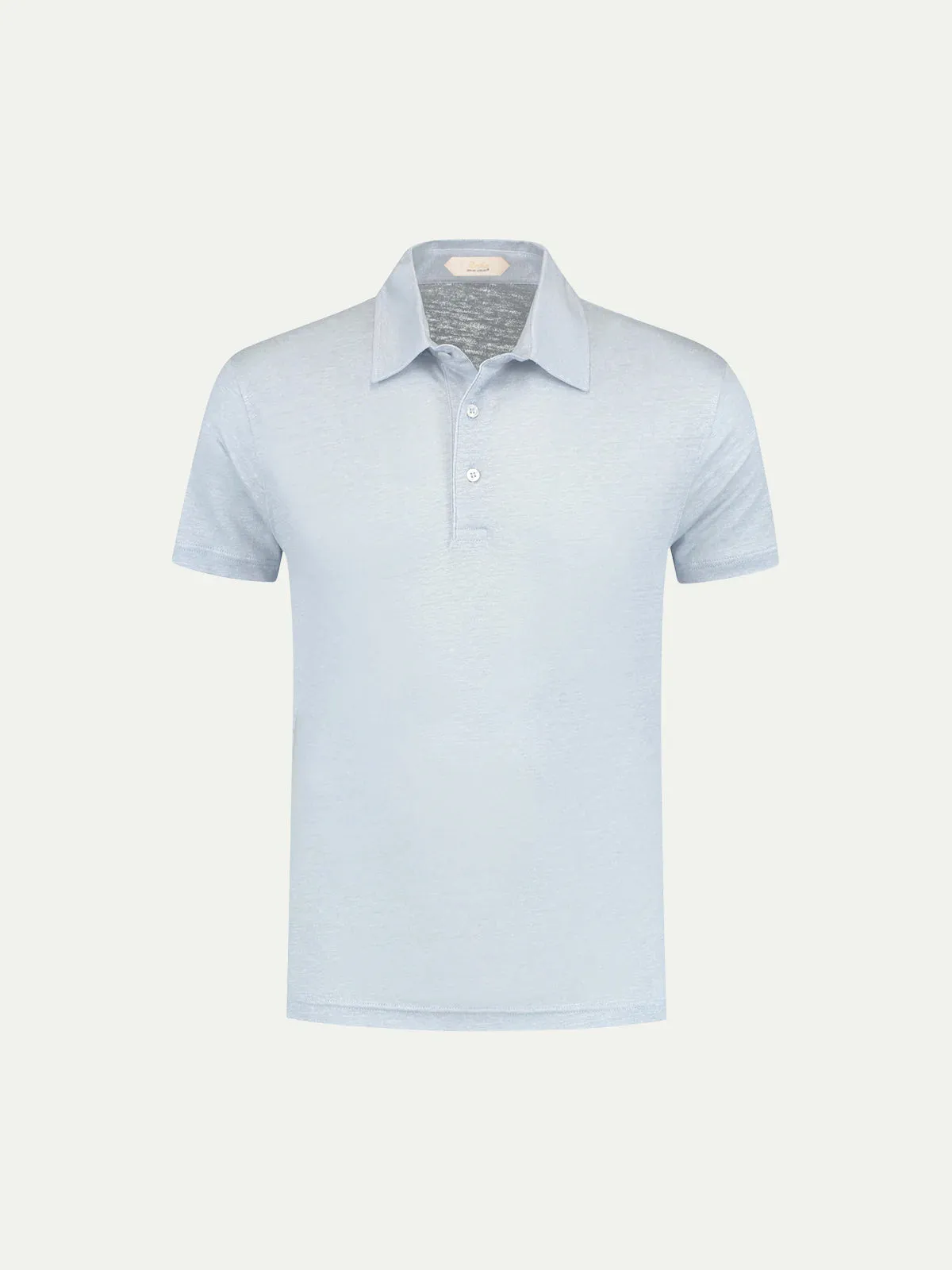 Light Blue Linen Polo Shirt