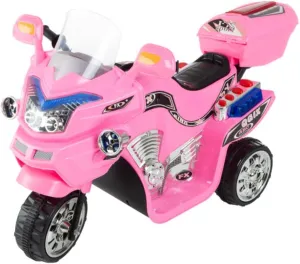 Lil' Rider Ride on Toy, 3 Wheel Motorcycle Trike for Kids by Rockin' Rollers – Battery Powered Ride on Toys for Boys and Girls, 3 - 6 Year Old, Large, Pink