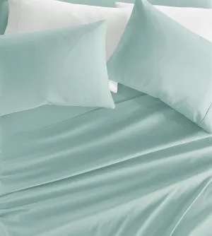Linen Market Double-Brushed Microfiber Queen Sheet Set 4 Piece – Oeko-TEX Certified Ultra Soft & Wrinkle-Free - 16" Deep Pocket Sheets - Easy Care Queen Size - Aqua