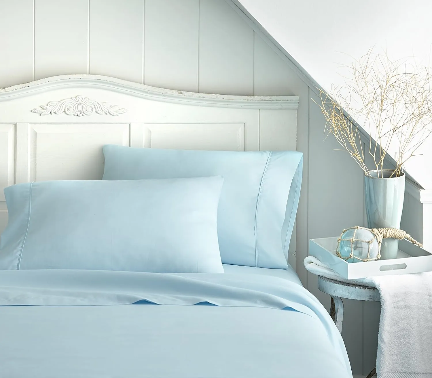 Linen Market Double-Brushed Microfiber Queen Sheet Set 4 Piece – Oeko-TEX Certified Ultra Soft & Wrinkle-Free - 16" Deep Pocket Sheets - Easy Care Queen Size - Aqua
