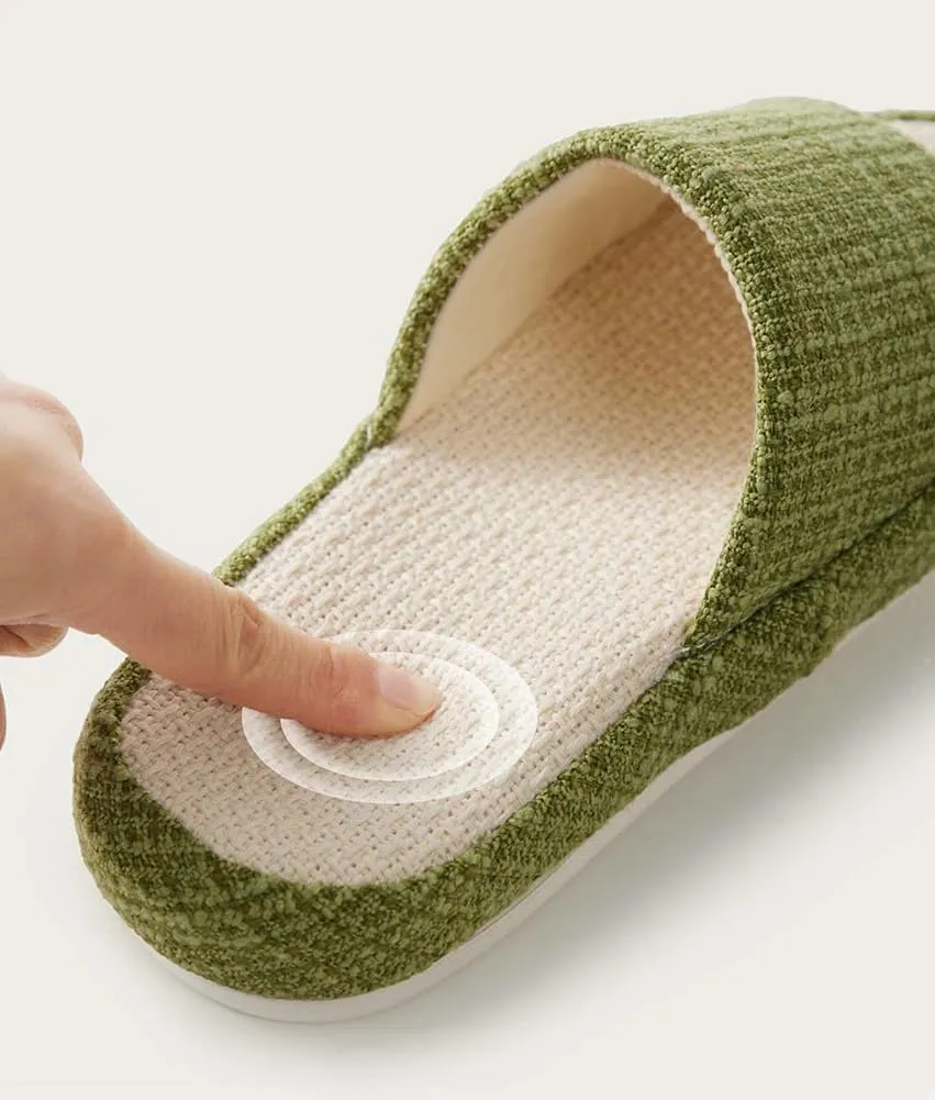 Linen Slippers for Women Men Spring Summer Shoes Indoor Outdoor Soft Slide Sandals Slip-on House Shoes Home Shoes 2025