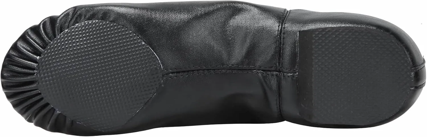 Linodes Unisex PU Leather Upper Slip-on Jazz Shoe with Up Elastic for Women and Men's Dance Shoes-UPD