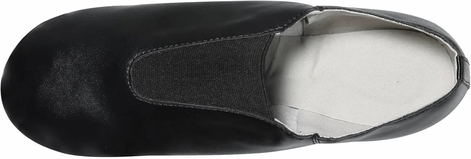 Linodes Unisex PU Leather Upper Slip-on Jazz Shoe with Up Elastic for Women and Men's Dance Shoes-UPD
