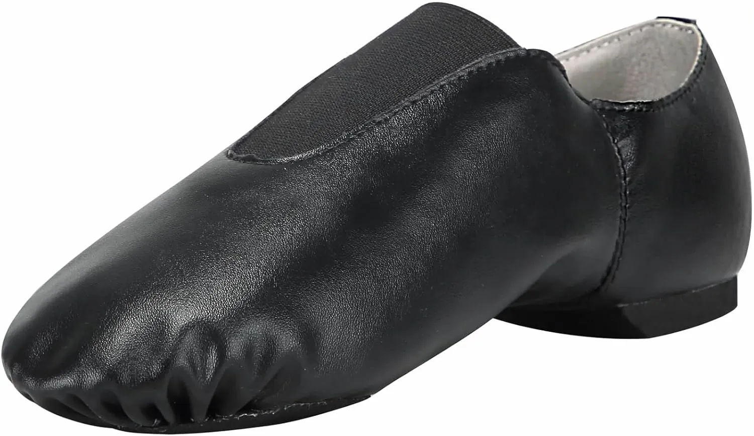 Linodes Unisex PU Leather Upper Slip-on Jazz Shoe with Up Elastic for Women and Men's Dance Shoes-UPD