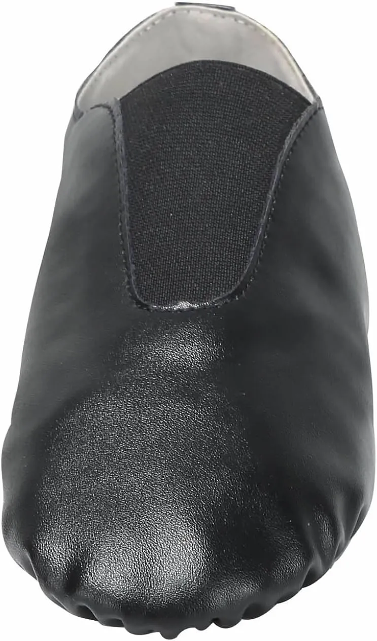 Linodes Unisex PU Leather Upper Slip-on Jazz Shoe with Up Elastic for Women and Men's Dance Shoes-UPD