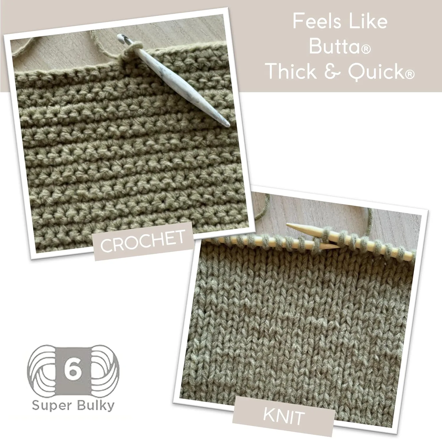 Lion Brand Yarn Feels Like Butta Thick & Quick Super Bulky Yarn for Knitting, 3 Pack, Antique White