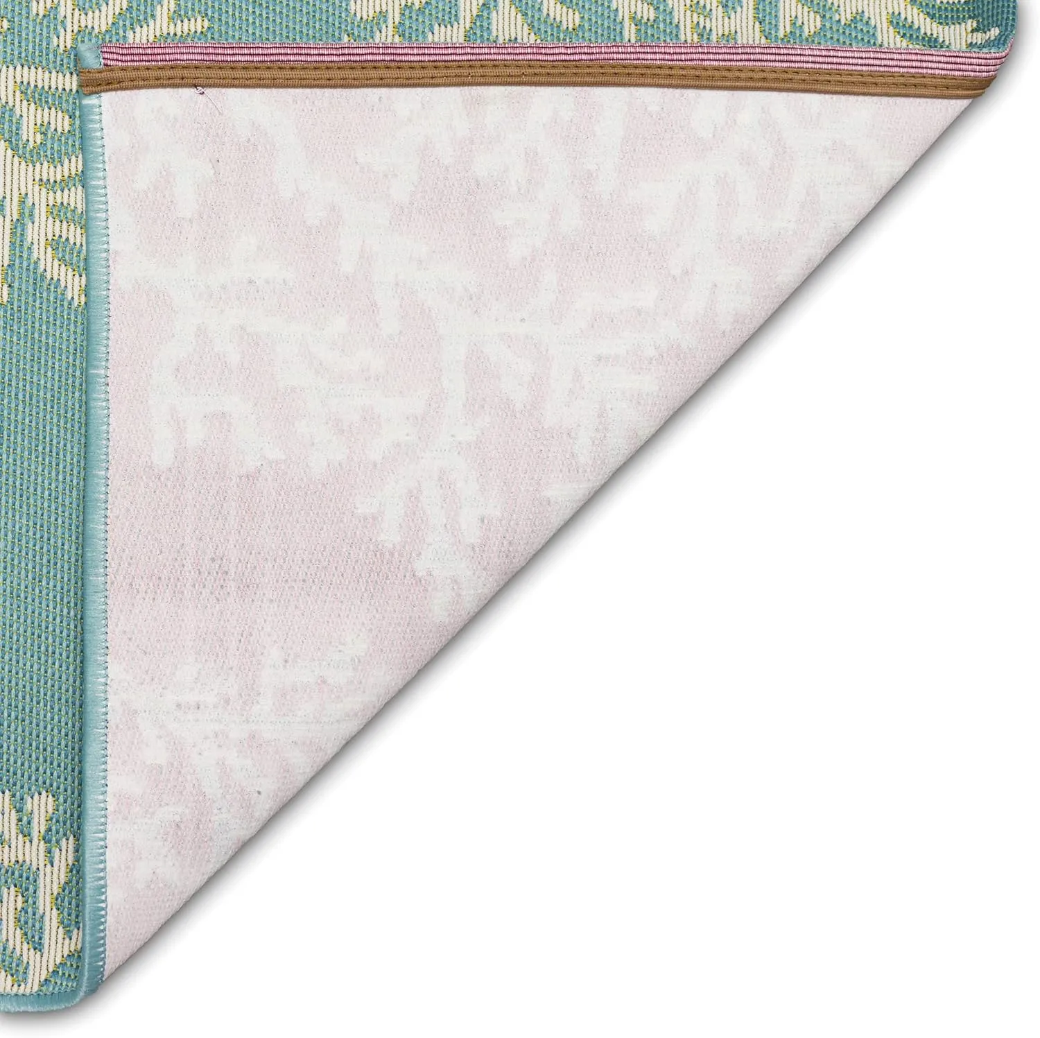 Liora Manne Esencia Machine Washable Non-Slip Low Profile Indoor/Outdoor Mat-Transitional, Coastal, Beach, Border, Coral Edge Aqua 2' x 2'10"