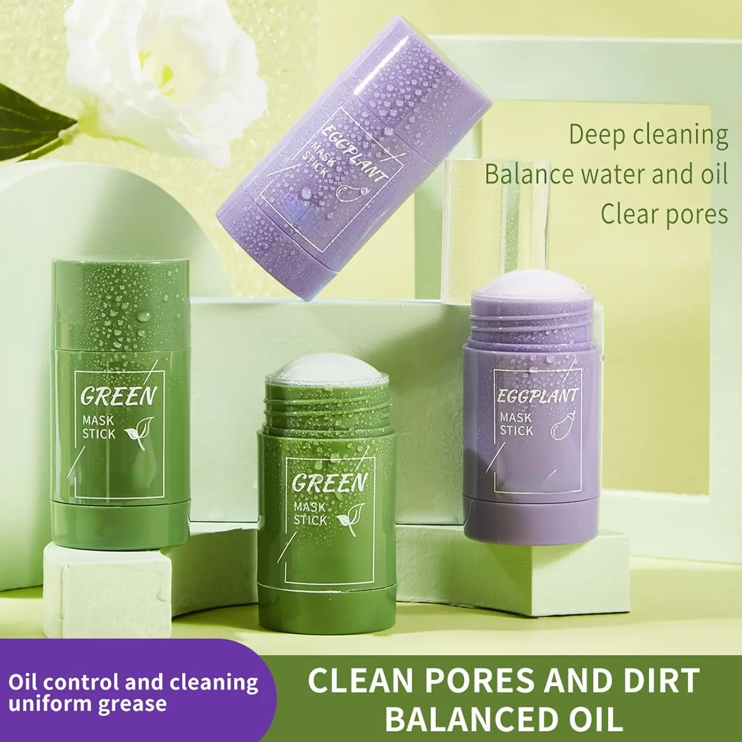 Lukcr Green Tea Deep Cleanse Mask, Lukcr Green Tea Mask, Deep Cleanse Plant Cleaning Paste (Green Tea 2 pcs)