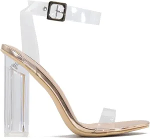 Lula Clear Square Toe Block High Heels (Lula)