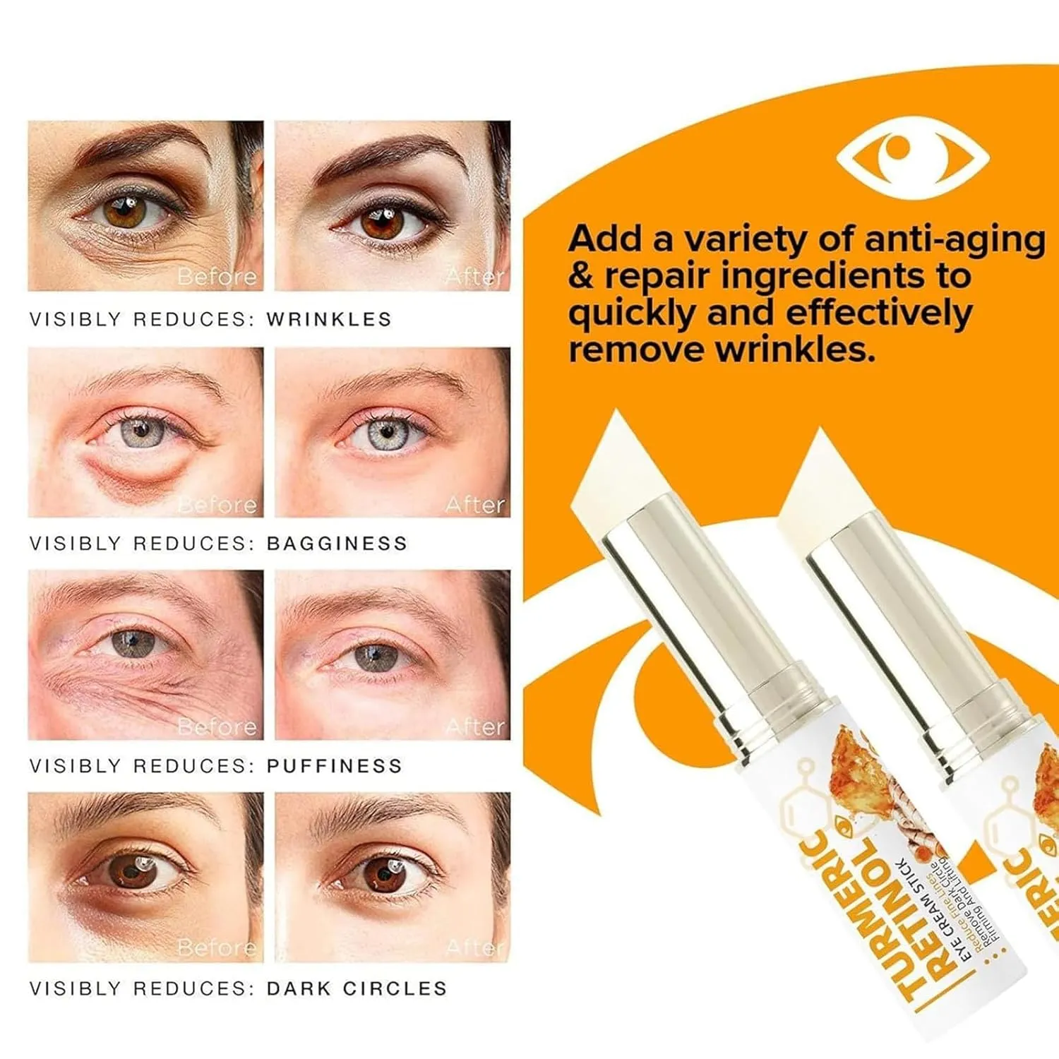 Lumibalm For Under Eye Bags, Lumi Balm For Under Eye Bags, Lumibalm, Lumibalm Eye Bags, Lumistick for Eye Bags, Turmeric Eye Cream Stick, Lumistick Eye Cream Stick (3 PCS, 1)