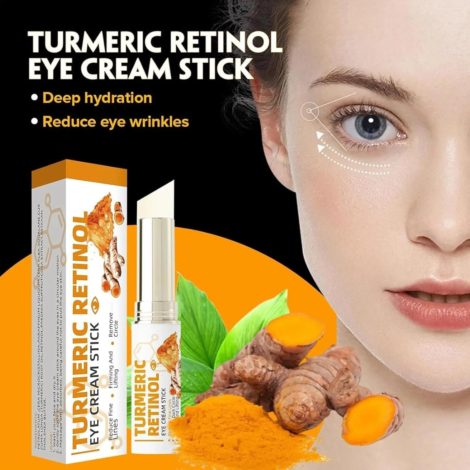 Lumibalm For Under Eye Bags, Lumi Balm For Under Eye Bags, Lumibalm, Lumibalm Eye Bags, Lumistick for Eye Bags, Turmeric Eye Cream Stick, Lumistick Eye Cream Stick (3 PCS, 1)
