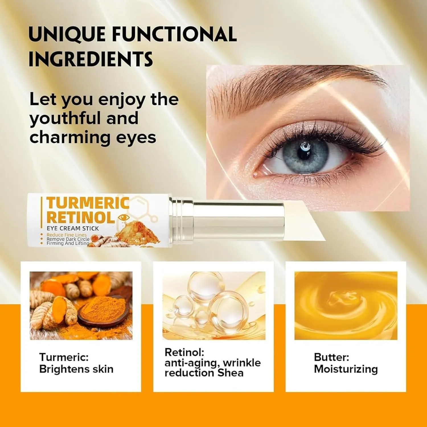 Lumibalm For Under Eye Bags, Lumi Balm For Under Eye Bags, Lumibalm, Lumibalm Eye Bags, Lumistick for Eye Bags, Turmeric Eye Cream Stick, Lumistick Eye Cream Stick (3 PCS, 1)