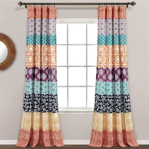 Lush Decor Bohemian Stripe Window Curtain Panels, Pair, 52" W x 84" L, Fuchsia & Orange - Colorful Long Curtains - Maximalist & Boho Decor - Boho Curtains For Bedroom, Living Room & Dining Room