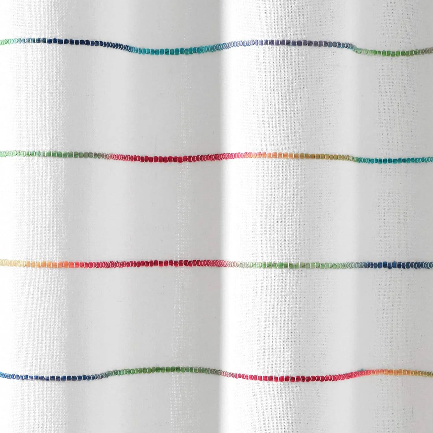 Lush Decor Ombre Stripe Yarn Dyed Cotton Window Curtains Panel Pair, 40" W x 95" L, Rainbow
