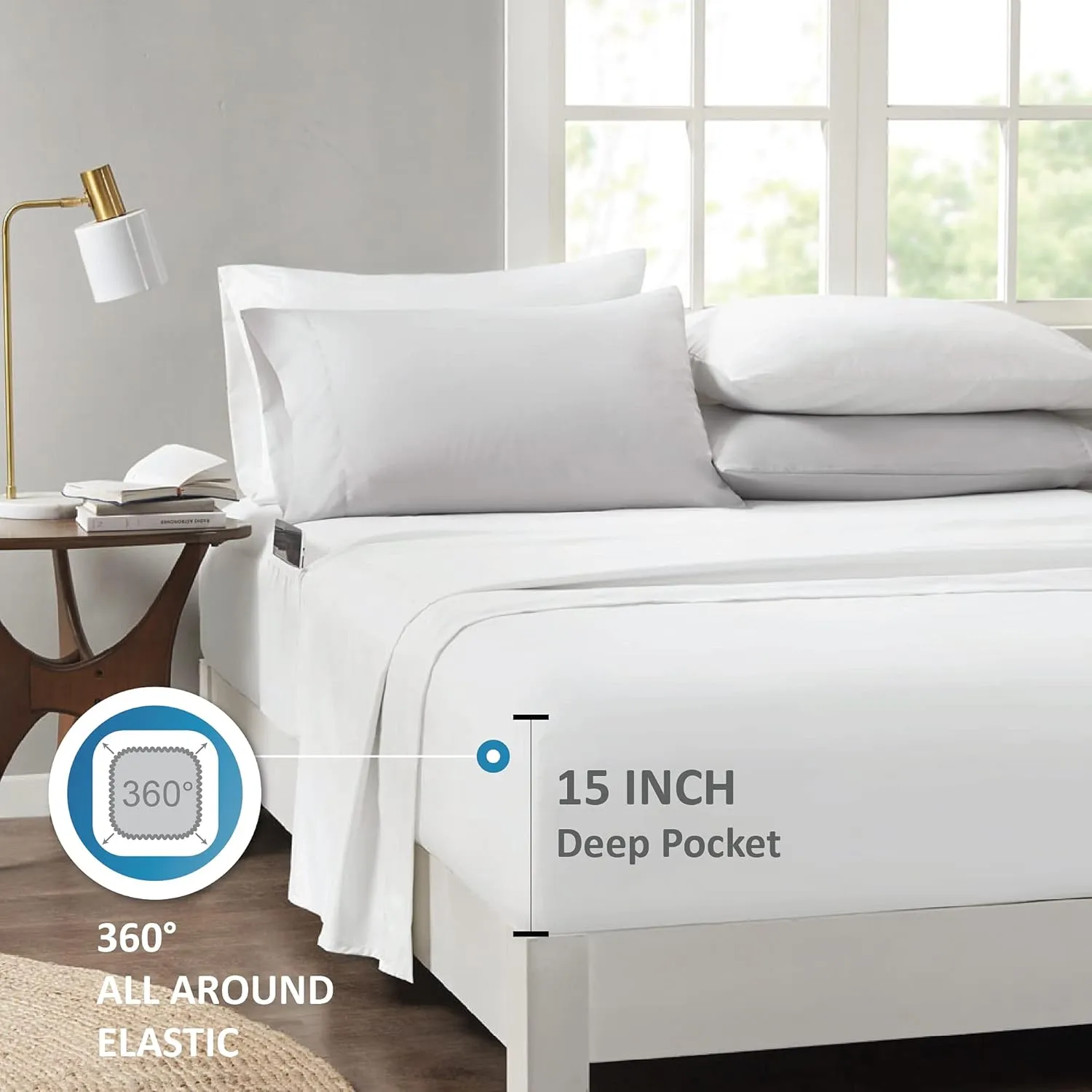 Madison Park Bed in A Bag-Trendy Casual Design Cozy Comforter with Complete Sheet Set with Side Pocket, All Season Cover, Matching Shams, Queen, Leaf Yellow 9 Piece