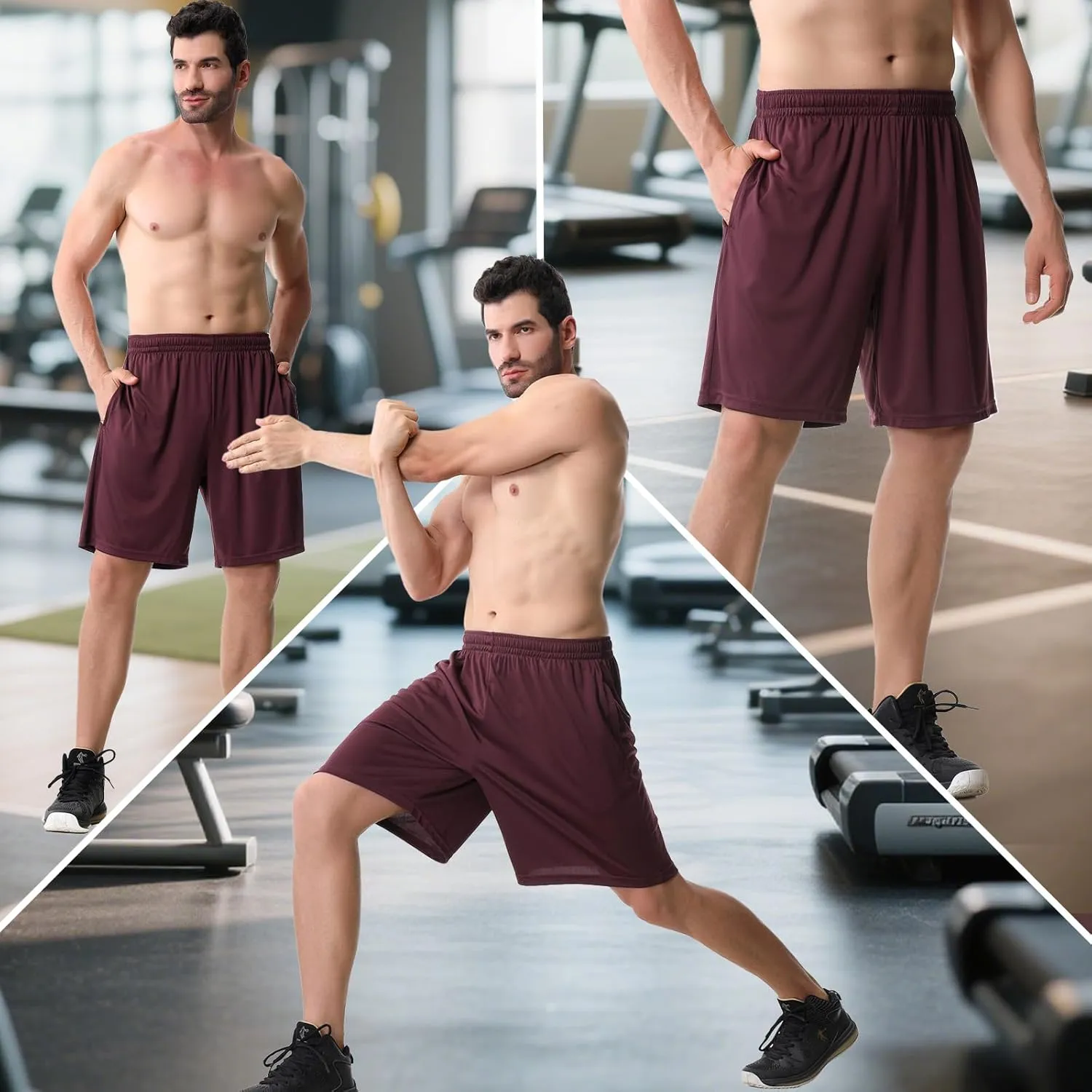Mans Athletic Gym Shorts - Quick Dry Lightweight Training Shorts