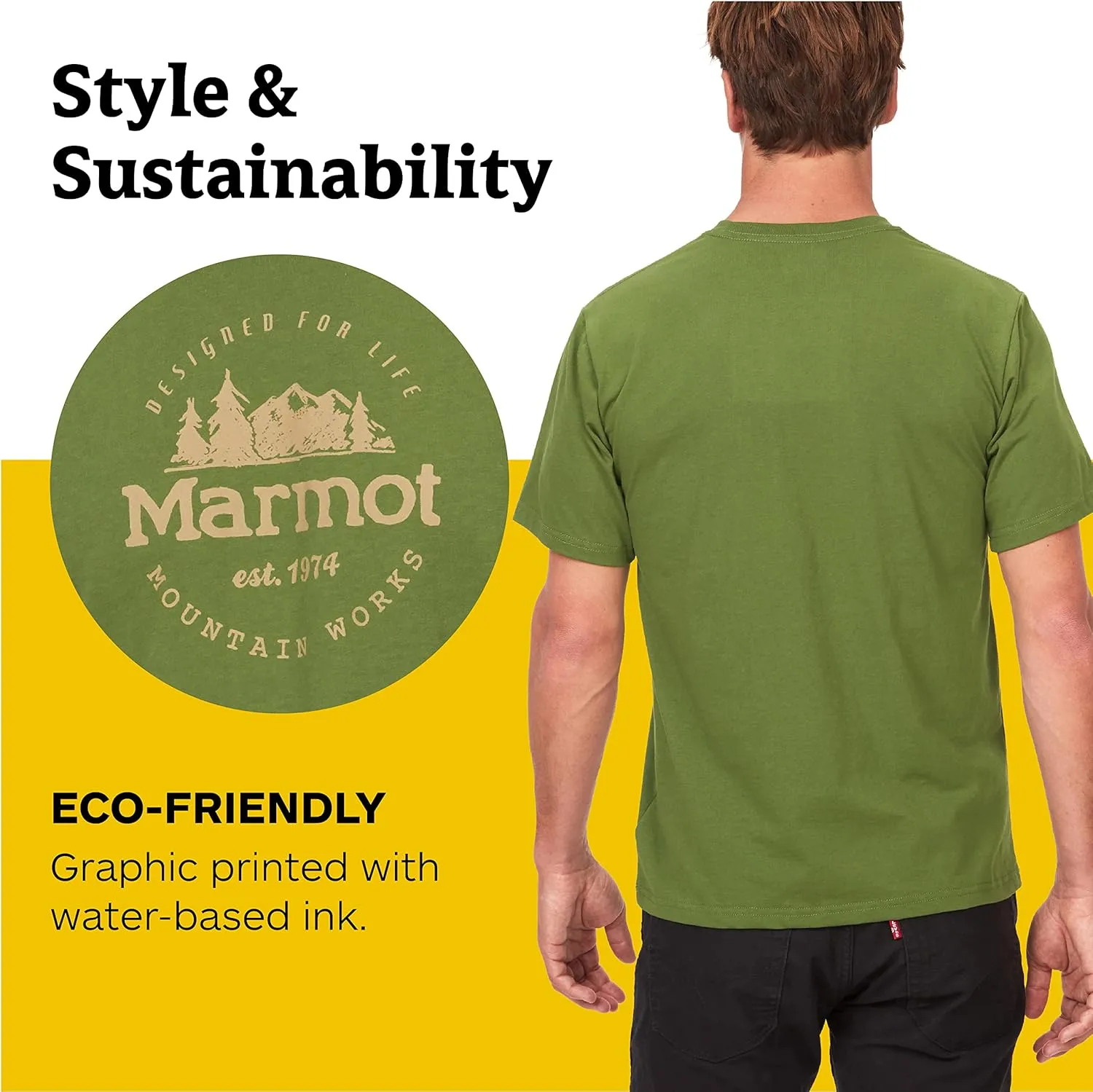 MARMOT Men's Logo T-Shirts - Printed Graphic on Cotton Tee